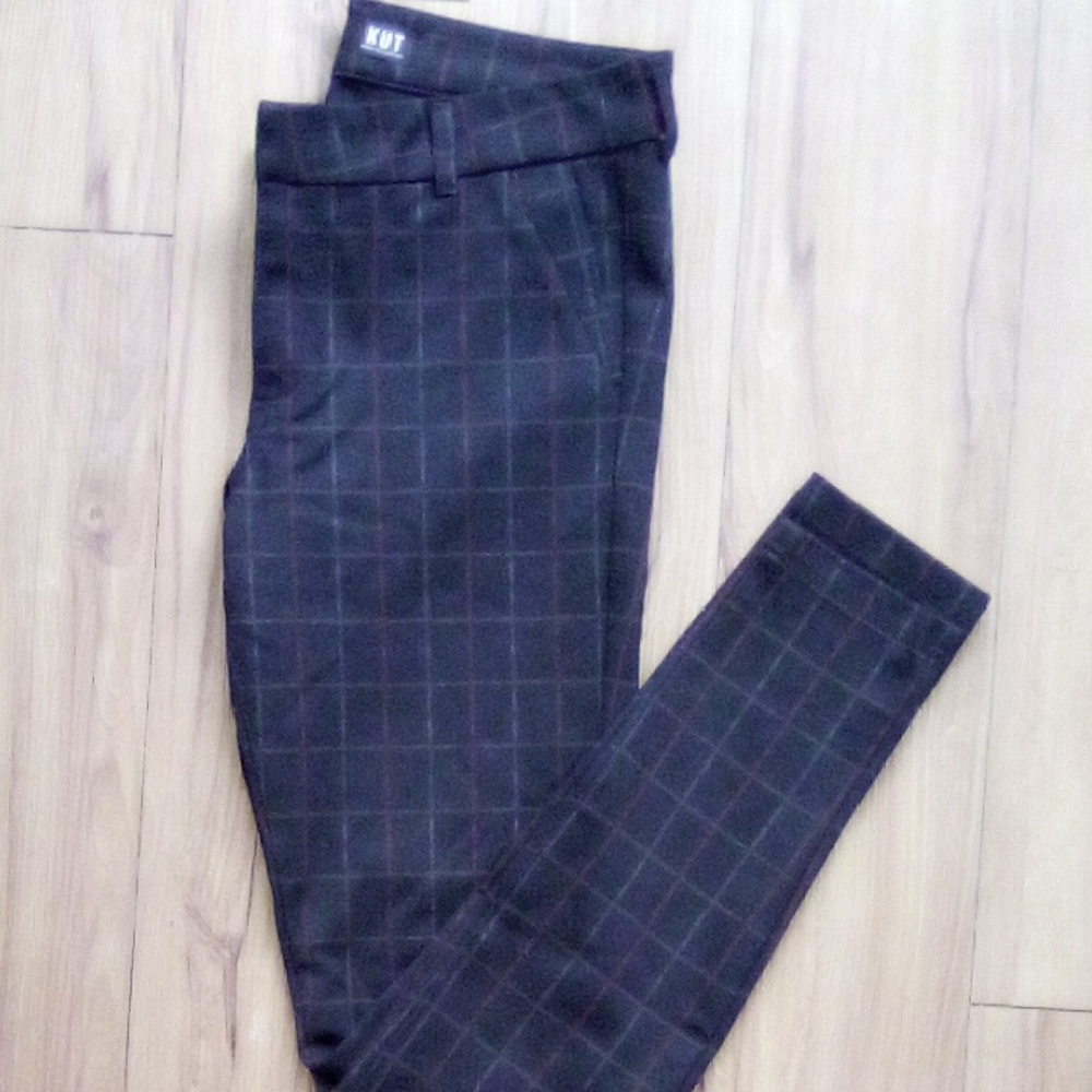 Kut from the Kloth Men's Dark Checkered Pants - Picture 1 of 5